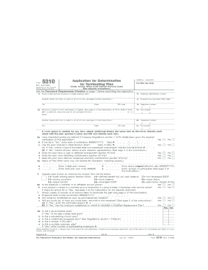 Form 5310 Rev April Application for Determination for Terminating Plan