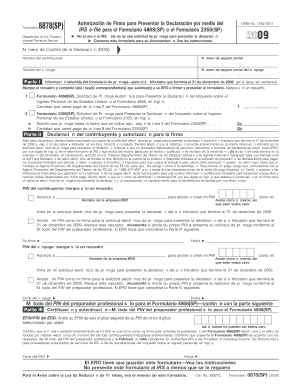 Formulario 8878SP Autorizaci N De Firma Para Presentar La Declaraci N Por Medio Del IRS E File Para El Formulario 4868SP O El Fo