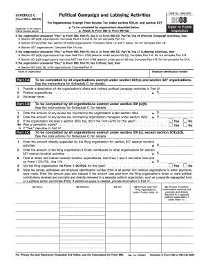 Form 990 Schedule C Political Campaign and Lobbying Activities