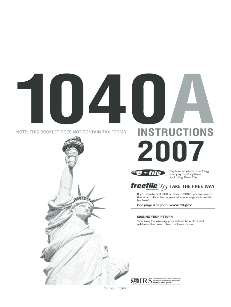 1040A NOTE THIS BOOKLET DOES NOT CONTAIN TAX FORMS INSTRUCTIONS Explore All Electronic Filing and Payment Options, Including Fil