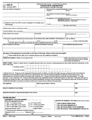 Form 433 D