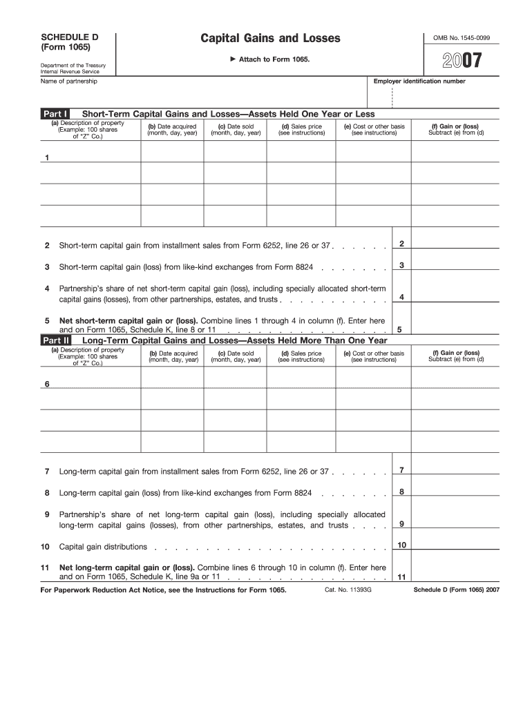 Schedule D Form 1065 Fill in Capable