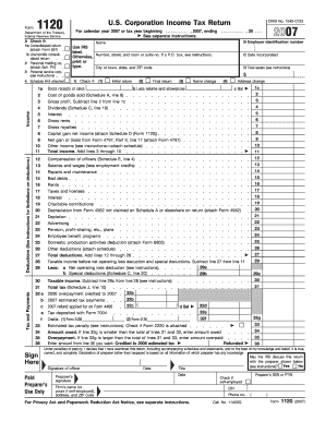  1120 Corp Return Form 2023