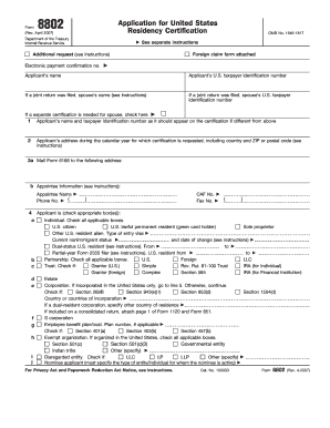 Form 8802 Instructions