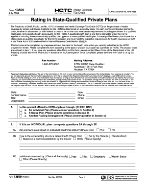 Form 13599 Rev July Fill in Capable