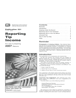 Reporting Tips on Your Tax Return  Form