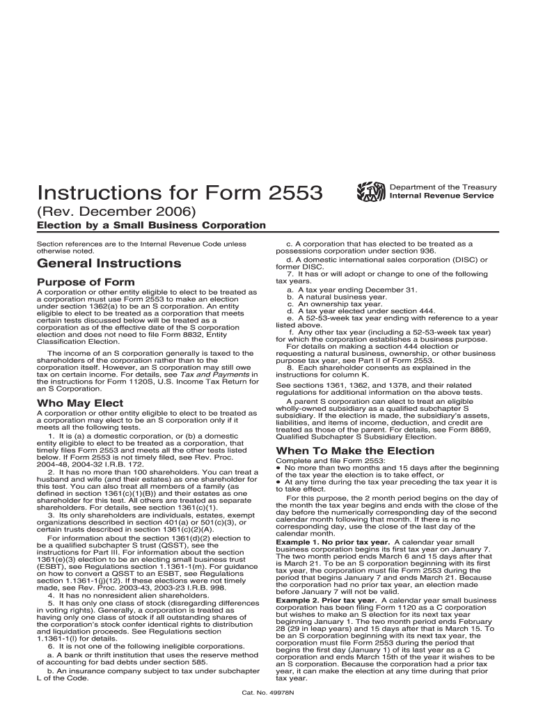 Irs Form 2553 Rev