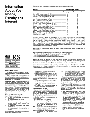 Notice 746 Rev July Information About Your Notice, Penalty and Interest