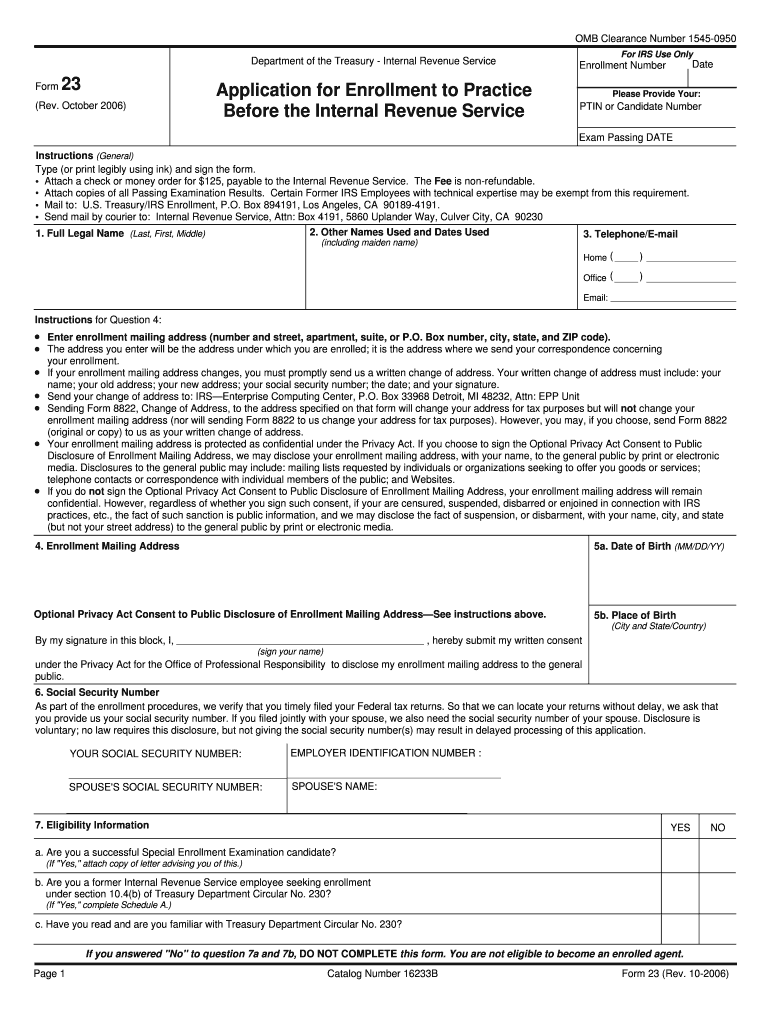 Form 23 Rev October  Fill in Capable