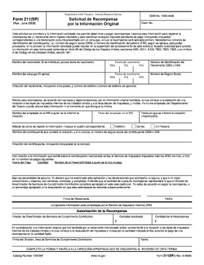 Form 211SP Rev June Fill in Capable