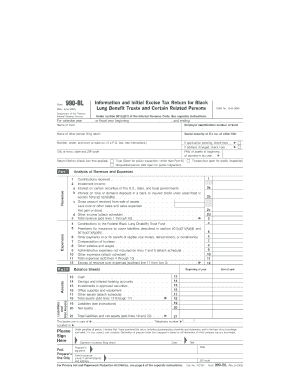 Form 990 BL Rev June Fill in Capable Information and Initial Excise Tax Return for Black Lung Benefit Trusts and Certain Related