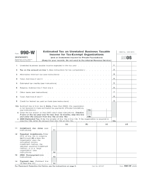Form 990 W Worksheet Fill in Capable Estimated Tax on Unrelated Business Taxable Income for Tax Exempt Organizations