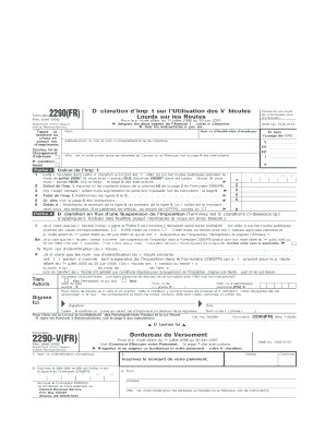 Form 2290 FR Rev July Fill in Capable Heavy Highway Vehicle Use Tax Return French Version