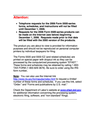 Requests for the Form 5500 Series Products Can Be Made on the