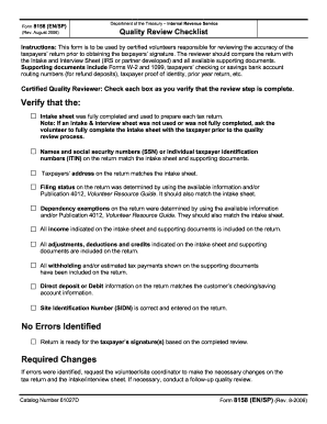 Form 8158 ENSP Rev August Fill in Capable