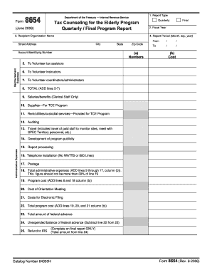 Form 8654 Rev June Fill in Capable