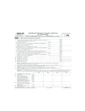 Form 8804 W Worksheet Fill in Version