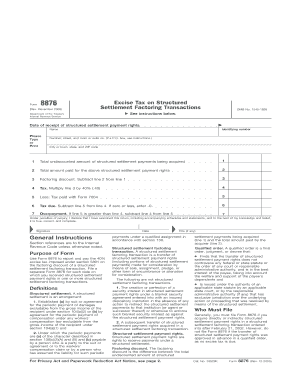 Form 8876 Rev December Fill in Capable Excise Tax on Structured Settlement Factoring Transactions