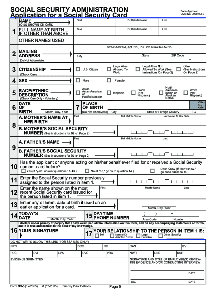  Ss5 Form 2021