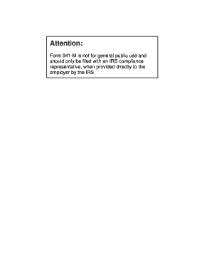 Instructions for Form 941 M Rev January Instructions for Form 941 M, Employer&#039;s MONTHLY Federal Tax Return