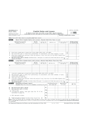 Form 1041 Schedule D Fill in Capable Capital Gains and Losses