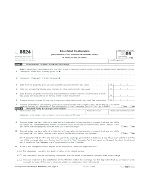 Form 8824 Fill in Capable Like Kind Exchanges