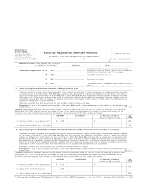 Form 8849 Schedule 2 Rev December Fill in Capable Sales by Registered Ultimate Vendors