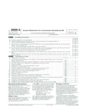 Form 8609 a Rev January Fill in Capable