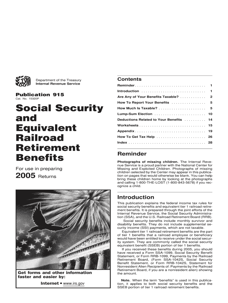  Social Security Benefits Worksheet Fillable Form 2005