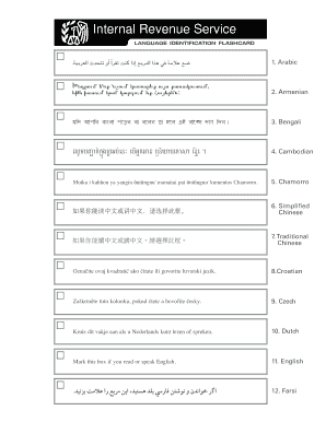 Census Language Identification Flashcard  Form