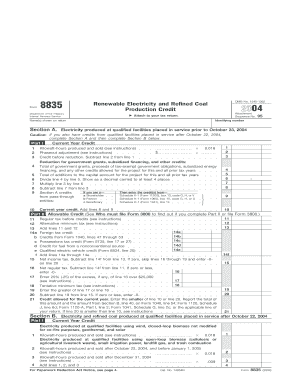 Form 8835 Renewable Electricity and Refined Coal Production Credit Attach to Your Tax Return