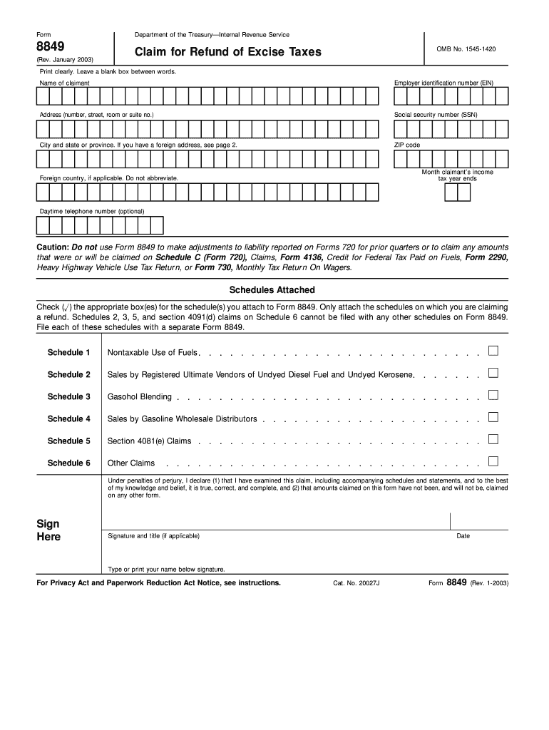 Form 8849 Rev January