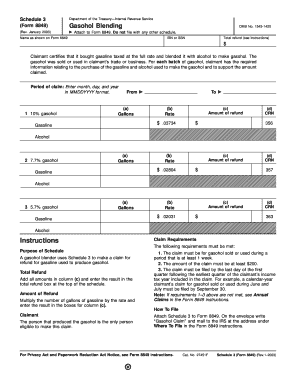 Form 8849 Schedule 3 Rev January Gasohol Blending