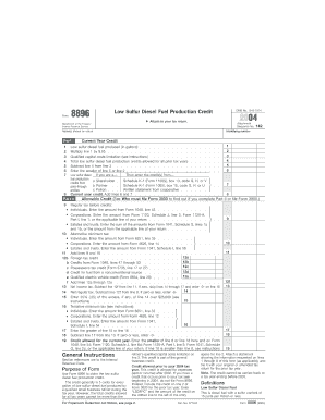 Form 8896 Low Sulfur Diesel Fuel Production Credit