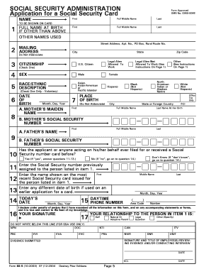 Duplicate Social Security Card  Form