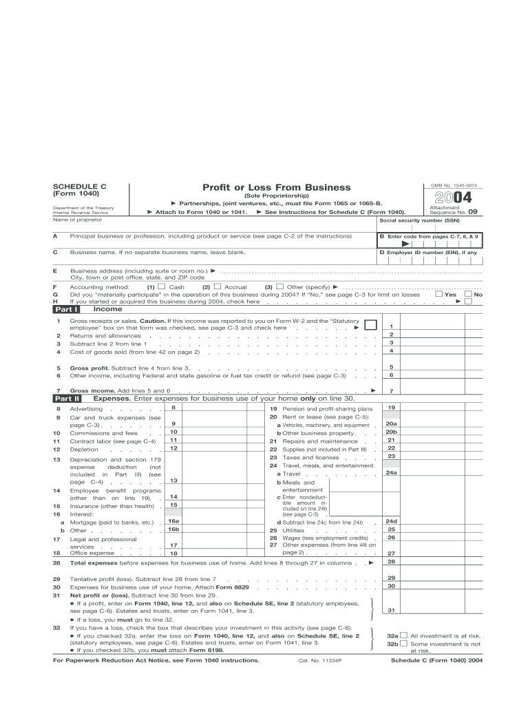 1040 Schedule C PDF  Form