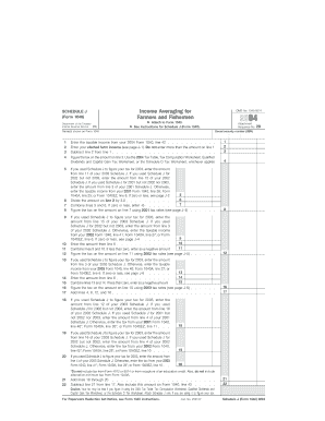 Schedule J Form 1040 Income Averaging for Farmers and Fishermen