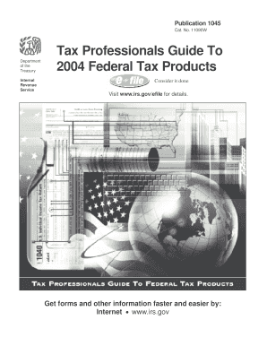 Publication 1045 Tax Professionals Guide to Federal Tax Products  Form
