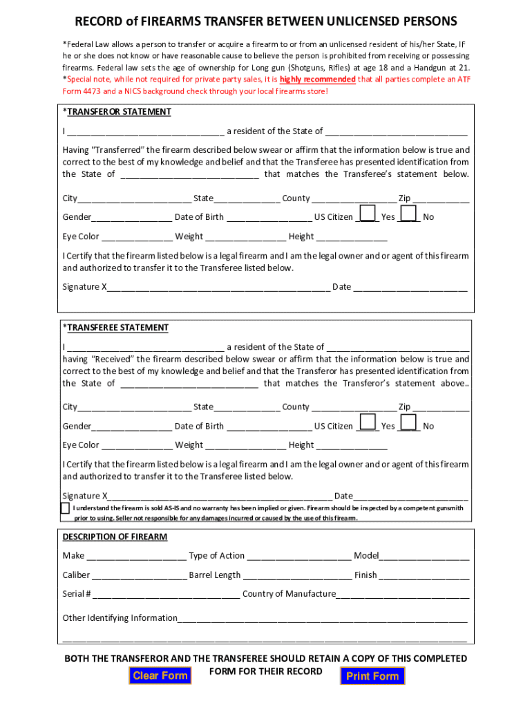 family gun transfer form fill out and sign printable pdf template signnow