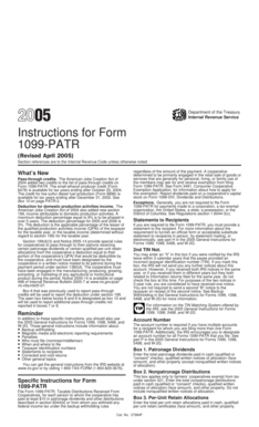 Instructions for Form 1099 PATR Taxable Distributions Received from Cooperatives