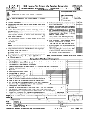 Form 1120 F Fill in Version U S Income Tax Return of a Foreign Corporation