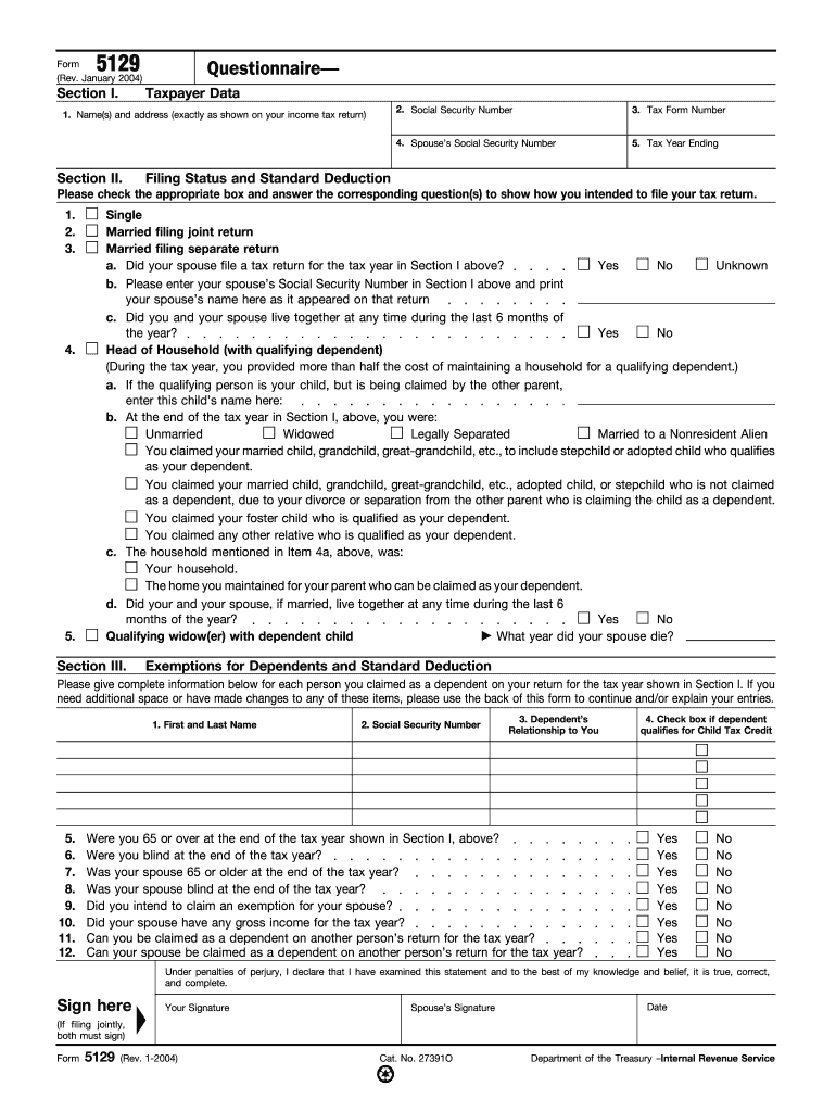 Irs Form 5129