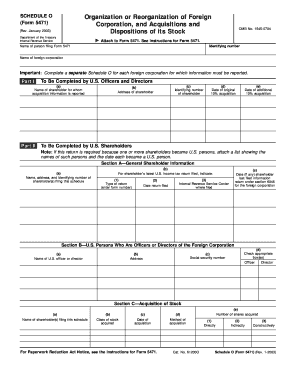 5471 Schedule O  Form