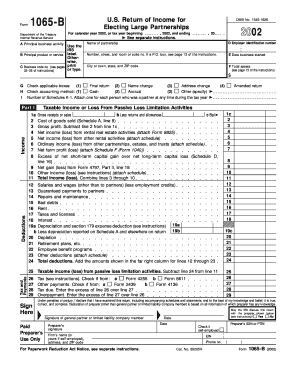 Form 1065 B Fill in Version U S Return of Income for Electing Large Partnerships