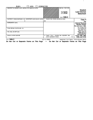 Form 1098 E Fill in Version Student Loan Interest Statement