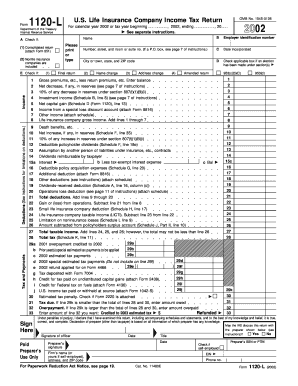 Life Insurance Company Income Tax Return for Calendar Year or Tax Year Beginning , , Ending See Separate Instructions  Form