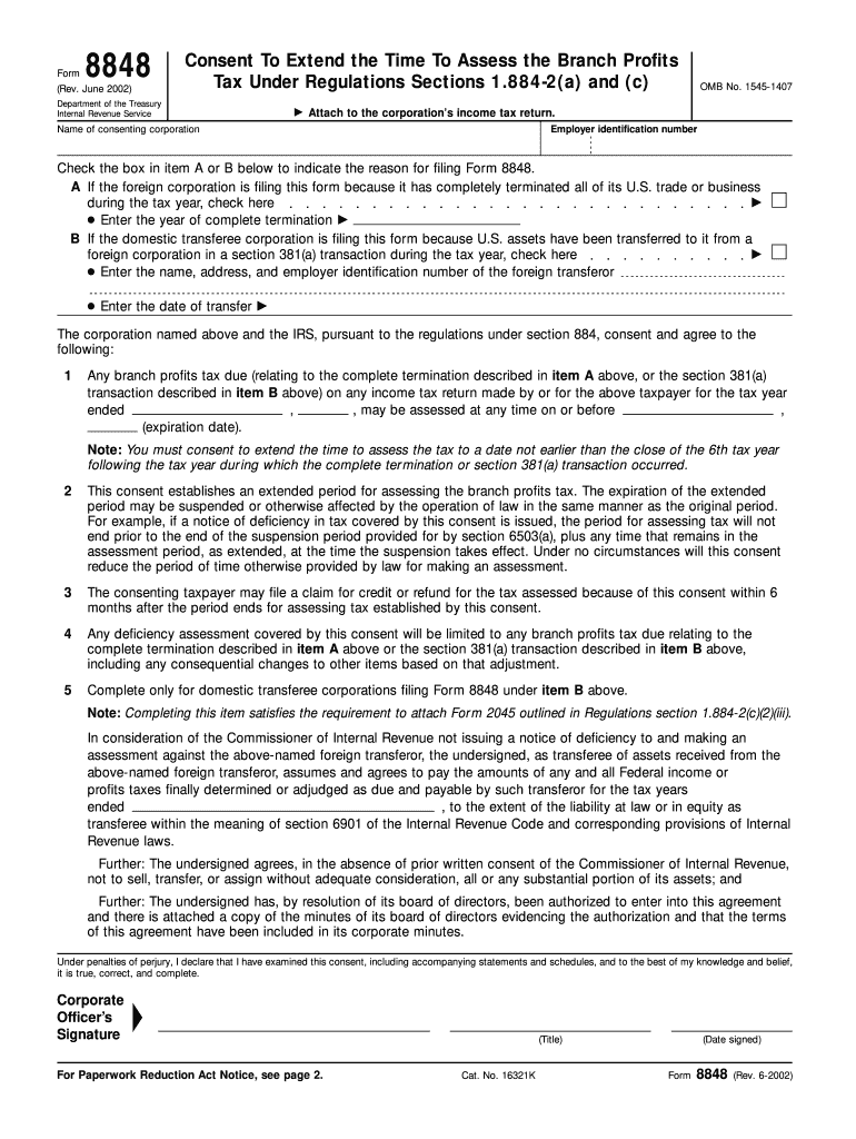  Form 8848 Rev June   Internal Revenue Service 2002