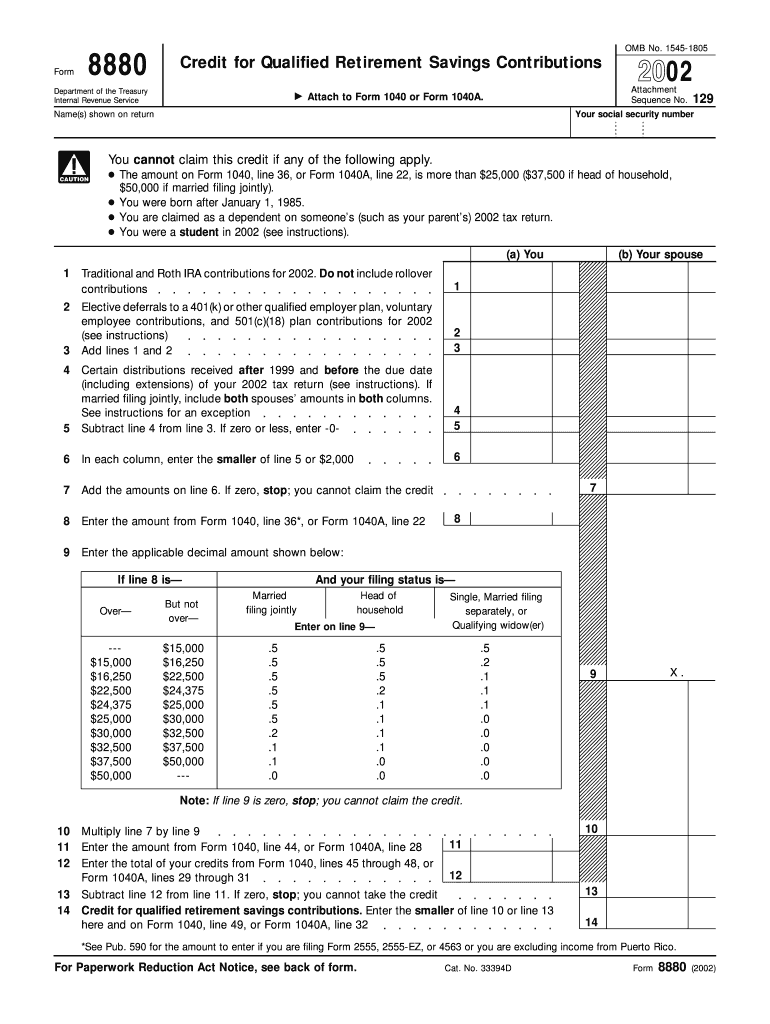 Form 8880 OMB No