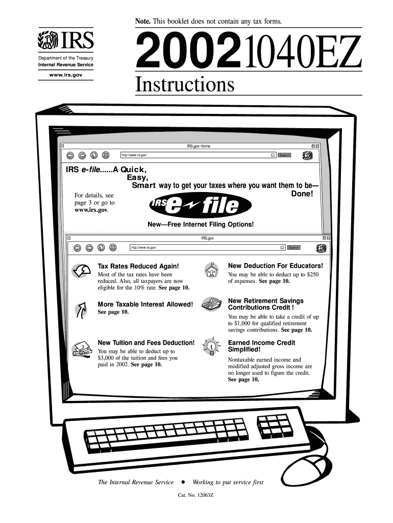 Gov 20021040EZ Instructions IRS  Form