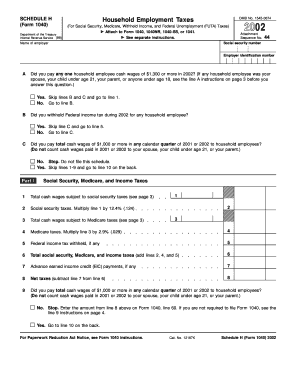 Schedule H Form 1040 Household Employment Taxes